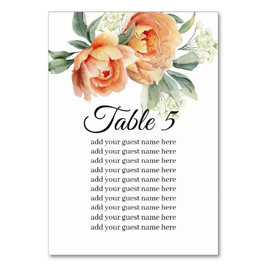 Zitkaart Rustiek koraal perzik groen Kaart (Voorkant)