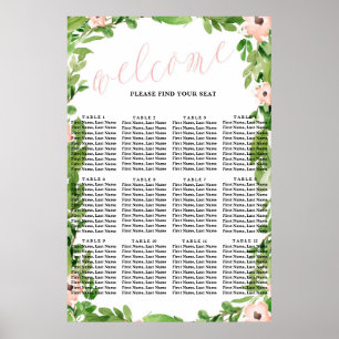 Zitkaart voor Baby shower van zwaan   Roze Poster