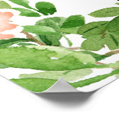 Zitkaart voor Baby shower van zwaan | Roze Poster (Hoek)