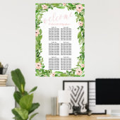 Zitkaart voor Baby shower van zwaan | Roze Poster (Thuiskantoor)