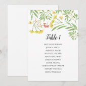 Zitkaart voor de zomerbruiloft. Plannen van Floral Kaart (Voorkant / Achterkant)