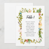 Zitkaart voor de zomerbruiloft. Tabelplan voor blo Kaart (Voorkant / Achterkant)