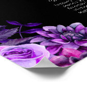 Zitkaart voor paarse en zwarte bruiloft poster (Hoek)