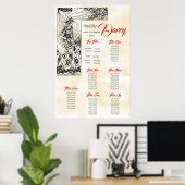 Zitkaart voor sproeiers met bovenste tafel poster (Thuiskantoor)