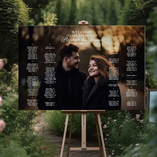 Zitkaartbord voor weduwen met foto poster