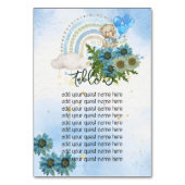 Zitkaarten Beary Boho Rainbow Blue Balloon Kaart (Voorkant)