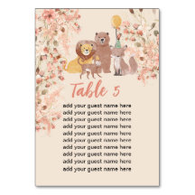 Zitkaarten Boho Safari party schattig vossen leeuw