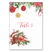 Zitkaarten Kerstmis Winter Poinsettia Ornament Kaart (Voorkant)