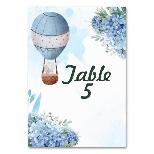 Zitkaarten omhoog weg Olifant Hete Luchtballon Kaart (Voorkant)