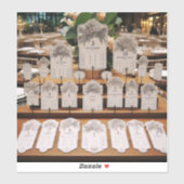 Zitkaarten stickers voor het toewijzen van tafels (Vel)