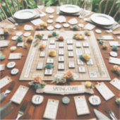 Zitkaarten stickers voor het toewijzen van tafels  (Voorkant)