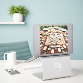 Zitkaarten stickers voor het toewijzen van tafels  (Laptop op bureau)