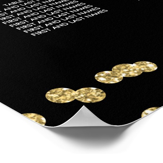 Zitkast Gold Faux Glitter Confetti Black Poster (Hoek)