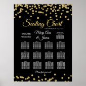 Zitkast Gold Faux Glitter Confetti Black Poster (Voorkant)