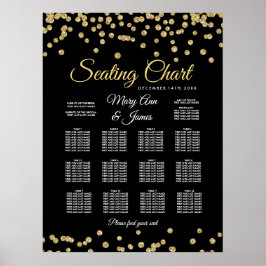Zitkast Gold Faux Glitter Confetti Black Poster