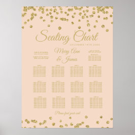 Zitkast Gold Faux Glitter Confetti Blush Poster