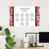 Zitkuur 10 Tables Red Black Damask Poster (Thuiskantoor)