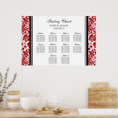 Zitkuur 10 Tables Red Black Damask Poster (Keuken)