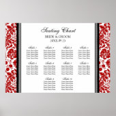 Zitkuur 10 Tables Red Black Damask Poster (Voorkant)