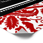 Zitkuur 12 tabellen 96 Guest Red Black Damask Poster (Hoek)