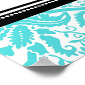 Zitkuur 5 Tables Aqua Black Damask Poster (Hoek)