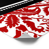 Zitkuur 5 Tables Red Black Damask Poster (Hoek)