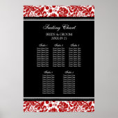 Zitkuur 5 Tables Red Black Damask Poster (Voorkant)