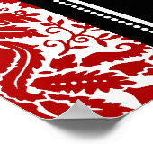 Zitkuur 8 Tables Black Red Damask Poster (Hoek)