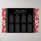 Zitkuur 8 Tables Black Red Damask Poster (Voorkant)