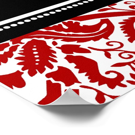 Zitkuur 8 Tables Red Black Damask Poster (Hoek)