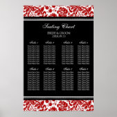 Zitkuur 8 Tables Red Black Damask Poster (Voorkant)