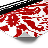 Zitkuur 8 Tables Red Black Damask Poster (Hoek)