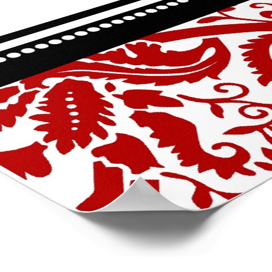 Zitkuur 8 Tables Red Black Damask Poster (Hoek)