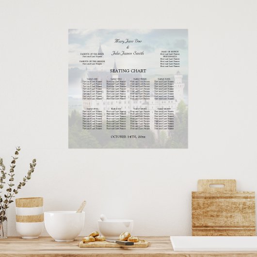 Zitkuur, Castle Thleding Wedding Poster (Keuken)