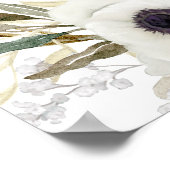 Zitkuur Elegant White Anemone Willow Floral Poster (Hoek)