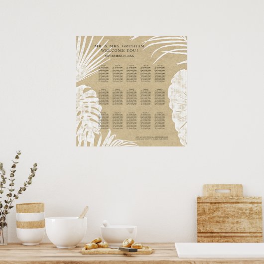Zitkuur Modern Simple Kraft Tropical Leaf Poster (Keuken)