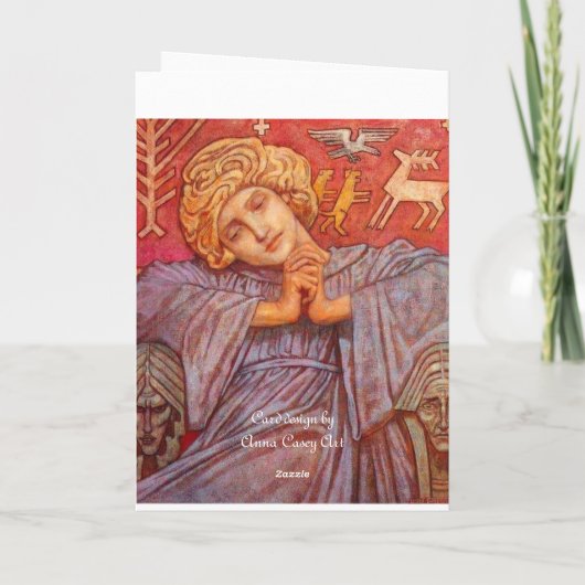 Zitmepende engel kaart (Achterkant)