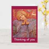 Zitmepende engel kaart (Gele Bloem)