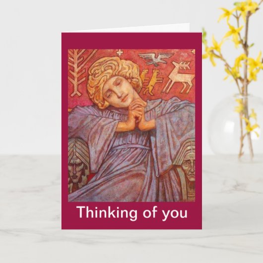 Zitmepende engel kaart (Gele Bloem)