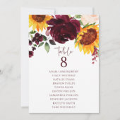 Zitplaatje Tafel Zonnebloem Roos Bourgogne Kaart (Voorkant)