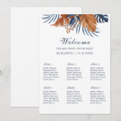 Zitplaats Foam Board met Midnight Blue Monstera Kaart (Voorkant / Achterkant)