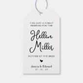 Zitplaats gereserveerd voor gasten Zwart Wit Moder Cadeaulabel (Voorkant)