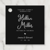 Zitplaats gereserveerd voor gastennaam Zwart Wit M Bedankjes Labels (Voorkant)