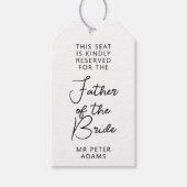 Zitplaats gereserveerd voor vader van de bruid zwa cadeaulabel (Voorkant)