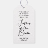 Zitplaats gereserveerd voor vader van de bruid zwa cadeaulabel (Achterkant)
