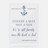 "Zitplaats niet zijwaarts" nautisch trouwbord Acryl Bord (Voorkant)