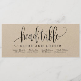 Zitplaats Plan Hoofdtabelkaart - Mooie Kalligrafie Kaart