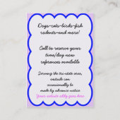 zitplaats visitekaartje (Achterkant)