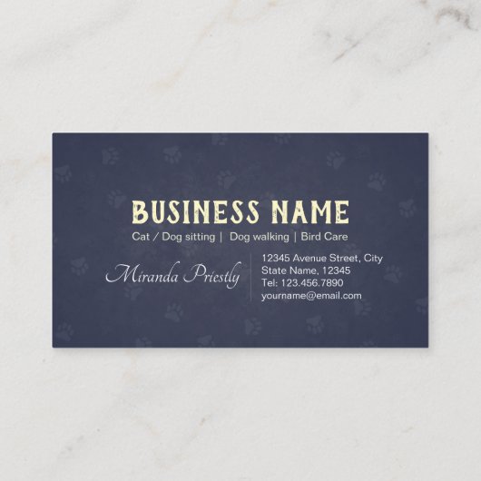 Zitplaats voor kat- en hondenzorg aanbevelingskaartje (Achterkant)