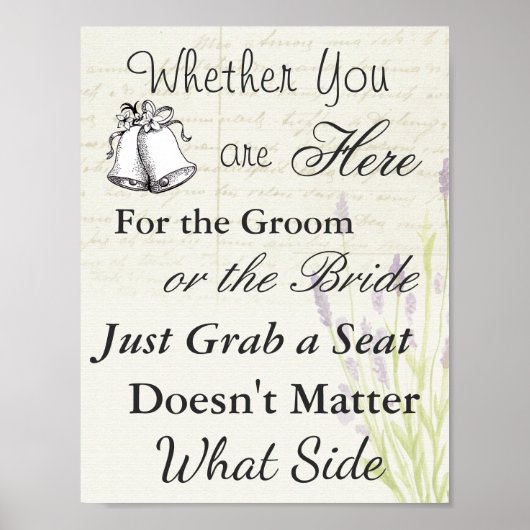 Zitplaats voor Poster voor bruiloft,  thema (Voorkant)